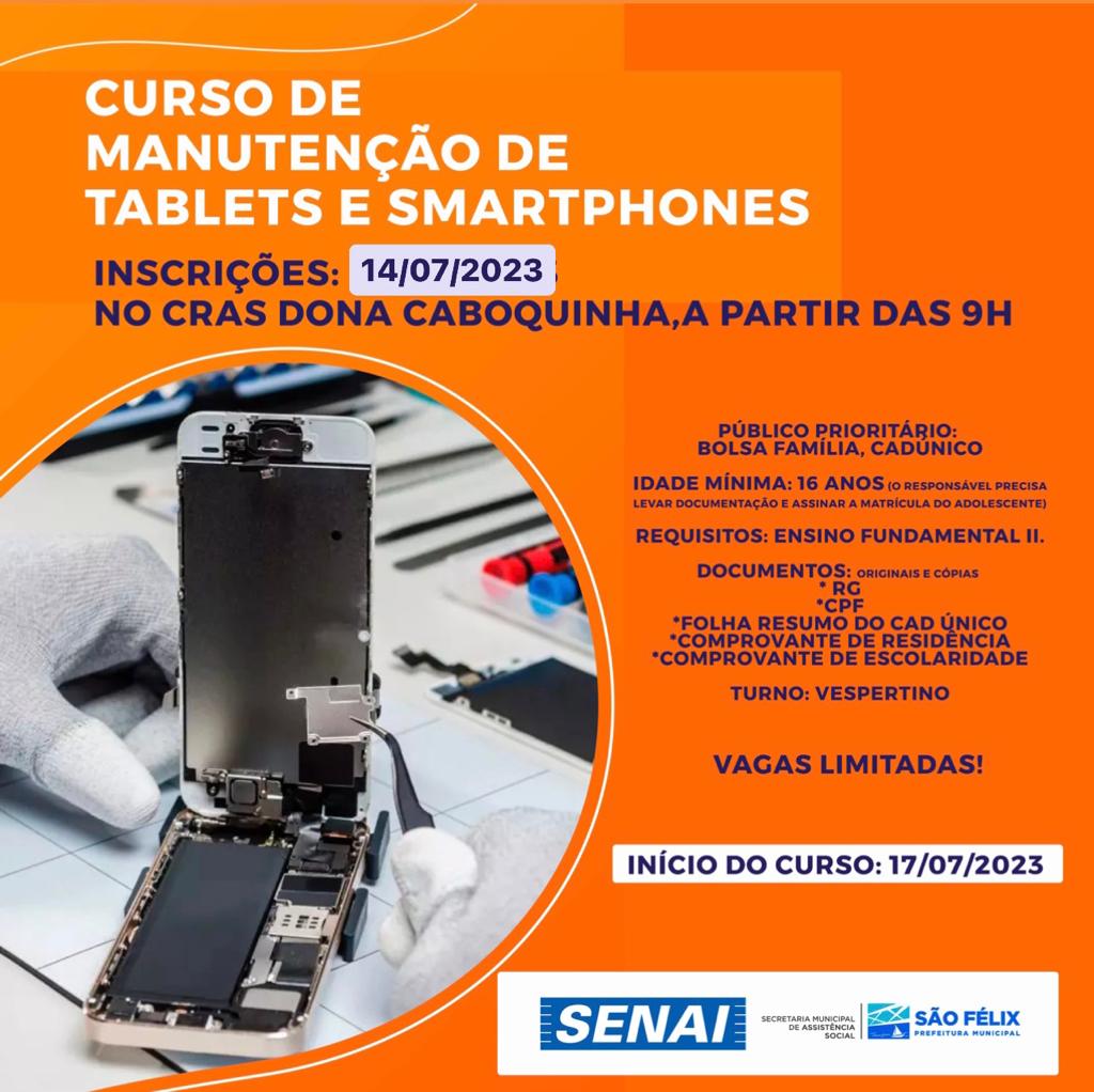 Prefeitura oferece curso de manutenção de tablets e smartphones 